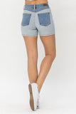 Judy Blue Full Size Color Block Denim Shorts - ONLINE ONLY