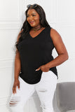 Zenana Full Size Year Round Modal High-Low V-Neck Tank- ONLINE ONLY 2-10 DAY SHIPPING