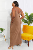 Zenana Full Size Beach Vibes Cami Maxi Dress in Mocha - ONLINE ONLY 2-10 DAY SHIPPING