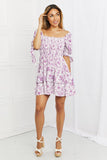 White Birch Touch of Elegance Full Size Floral Ruffle Mini Dress- ONLINE ONLY- Shipping 2-7 days