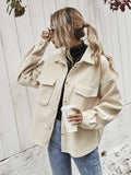 Dropped Shoulder Shacket with Pockets