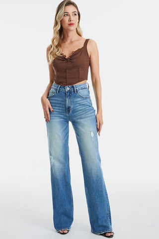 BAYEAS Full Size Ultra High-Waist Gradient Bootcut Jeans - ONLINE ONLY