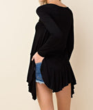 Long sleeve tunic with lace detail and shirring - In Store