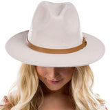 Blended Wool Felt Hat Featuring Leather Band - In Store