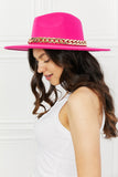 Fame Keep Your Promise Fedora Hat in Pink- ONLINE ONLY 2-10 DAY SHIPPING