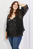Melody Just Breathe Full Size Chiffon Kimono in Black - ONLINE ONLY 2-10 DAY SHIPPING
