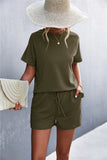 Raglan Sleeve Ruffle Hem Top and Shorts Set with Pockets- ONLINE ONLY 2-10 DAY SHIPPING