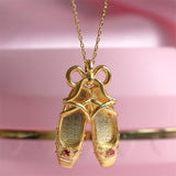 Copper Ballet Shoe Pendant Necklace - ONLINE ONLY