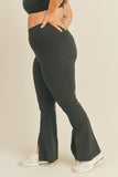 Kimberly C Full Size Slit Flare Leg Pants in Black- ONLINE ONLY 2-10 DAY SHIPPING