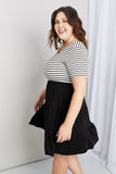Heimish Full Size Two-Tone Short Sleeve Spliced Dress- ONLINE ONLY 2-10 DAY SHIPPING