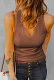 Notched Neck Ribbed Tank Top- ONLINE ONLY- 2-7 DAY SHIPPING
