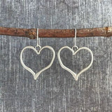 Alloy Silver-Plated Heart Dangle Earrings