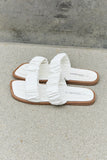 Weeboo Double Strap Scrunch Sandal in White - ONLINE ONLY 2-10 DAY SHIPPING