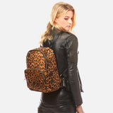 Leopard Print Faux Suede Backpack Handbag - In Store