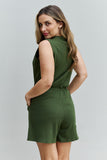 Zenana Forever Yours Full Size V-Neck Sleeveless Romper in Army Green - ONLINE ONLY 2-10 DAY SHIPPING
