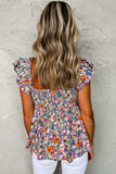 Floral Smocked Cap Sleeve Top- ONLINE ONLY 2-10 DAY SHIPPING