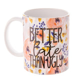 Floral Accent Coffee Mugs - In Store