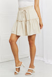 Zenana Carefree Linen Ruffle Skirt- ONLINE ONLY 2-10 DAY SHIPPING