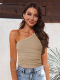 Ribbed One-Shoulder Tank- ONLINE ONLY 2-10 DAY SHIPPING