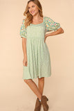Haptics Full Size Floral Lantern Sleeve Dress with Pockets - ONLINE ONLY 2-10 DAY SHIPPING