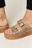 Forever Link Rhinestone Buckled Wedge Sandals - ONLINE ONLY