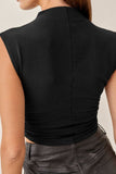 Mock Neck Ruched Cropped Tank- ONLINE ONLY 2-10 DAY SHIPPING