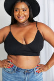 Zenana Full Size Textured Spaghetti Strap Bralette in Black - ONLINE ONLY 2-10 DAY SHIPPING