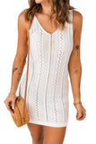 Openwork Sleeveless V-Neck Knit Dress- ONLINE ONLY 2-10 DAY SHIPPING