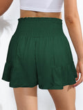 Smocked Tie-Front High-Rise Shorts- ONLINE ONLY 2-10 DAY SHIPPING