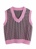 Houndstooth V-Neck Sweater Vet