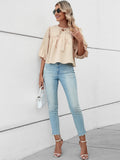 Tie Neck Balloon Sleeve Blouse - ONLINE ONLY