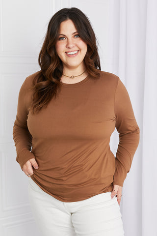 Acting Pro Full Size Elbow Patch Round Neck Top- ONLINE ONLY 2-10 DAY SHIPPING