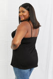 Celeste In The Moment Full Size Lace Detail Tank Top in Black- ONLINE ONLY- 2-7 DAY SHIPPING