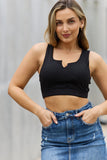 White Birch Full Size Sleeveless Ribbed V-Neck Bralette - ONLINE ONLY 2-10 DAY SHIPPING