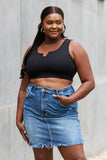 White Birch Full Size Sleeveless Ribbed V-Neck Bralette - ONLINE ONLY 2-10 DAY SHIPPING