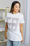 mineB Full Size Leopard Graphic Tee Shirt- ONLINE ONLY 2-10 DAY SHIPPING