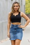 White Birch Full Size Sleeveless Ribbed V-Neck Bralette - ONLINE ONLY 2-10 DAY SHIPPING