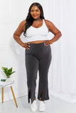Zenana Full Size First Class High Rise Slit Flare Pants - ONLINE ONLY 2-10 DAY SHIPPING