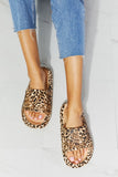 MMShoes Arms Around Me Open Toe Slide in Leopard- ONLINE ONLY 2-10 DAY SHIPPING