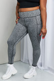 Rae Mode Full Size Heathered Wide Waistband Yoga Leggings- ONLINE ONLY 2-10 DAY SHIPPING