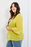 Melody Just Breathe Full Size Chiffon Kimono in Yellow - ONLINE ONLY 2-10 DAY SHIPPING