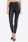 Leggings Depot Full Size PU Leather Wide Waistband Leggings in Black- ONLINE ONLY 2-10 DAY SHIPPING