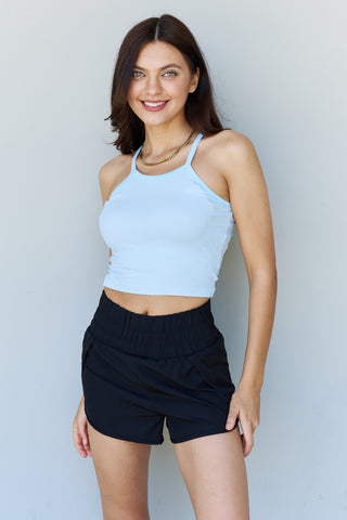 Ninexis Everyday Staple Soft Modal Short Strap Ribbed Tank Top in Blue- ONLINE ONLY 2-7 DAY SHIPPING