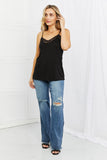 Celeste In The Moment Full Size Lace Detail Tank Top in Black- ONLINE ONLY- 2-7 DAY SHIPPING