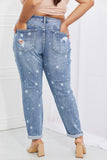 Judy Blue Sarah Full Size Star Pattern Boyfriend Jeans - ONLINE ONLY 2-7 DAY SHIP