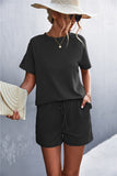 Raglan Sleeve Ruffle Hem Top and Shorts Set with Pockets- ONLINE ONLY 2-10 DAY SHIPPING