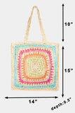 Fame Rainbow Crochet Knit Tote Bag- ONLINE ONLY