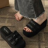 Open Toe Wedge Suede Sandals - ONLINE ONLY