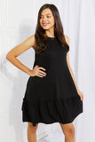 Zenana Head Over Heels Full Size Sleeveless Ruffle Hem Dress- ONLINE ONLY 2-7 DAY SHIPPING
