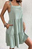 Tie-Shoulder Tiered Dress with Pockets- ONLINE ONLY 2-10 DAY SHIPPING